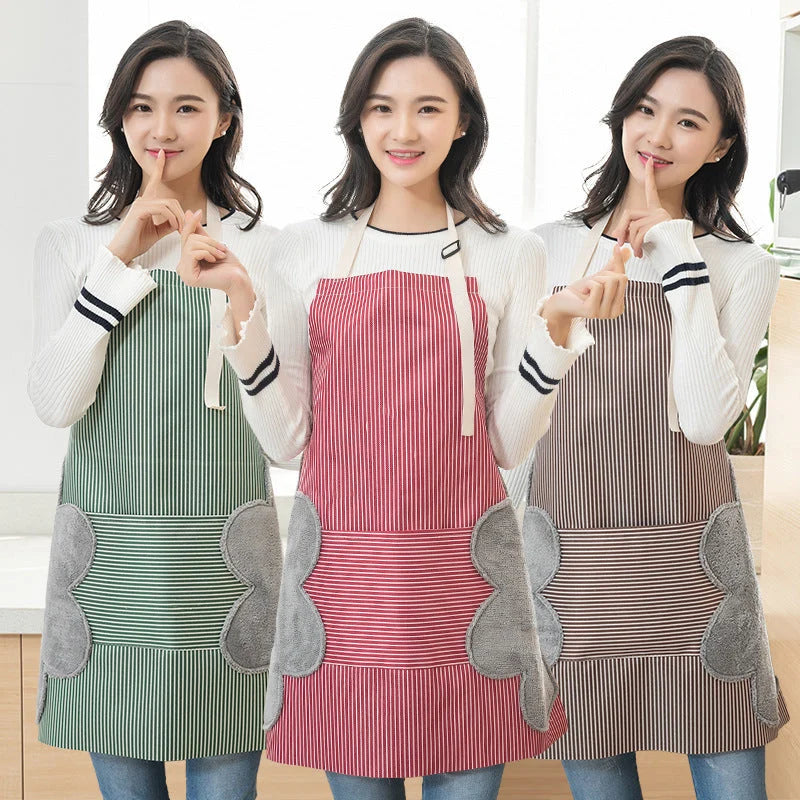 Apron Waterproof Oil-Resistant Large Pocket & Dual-Sided Towel