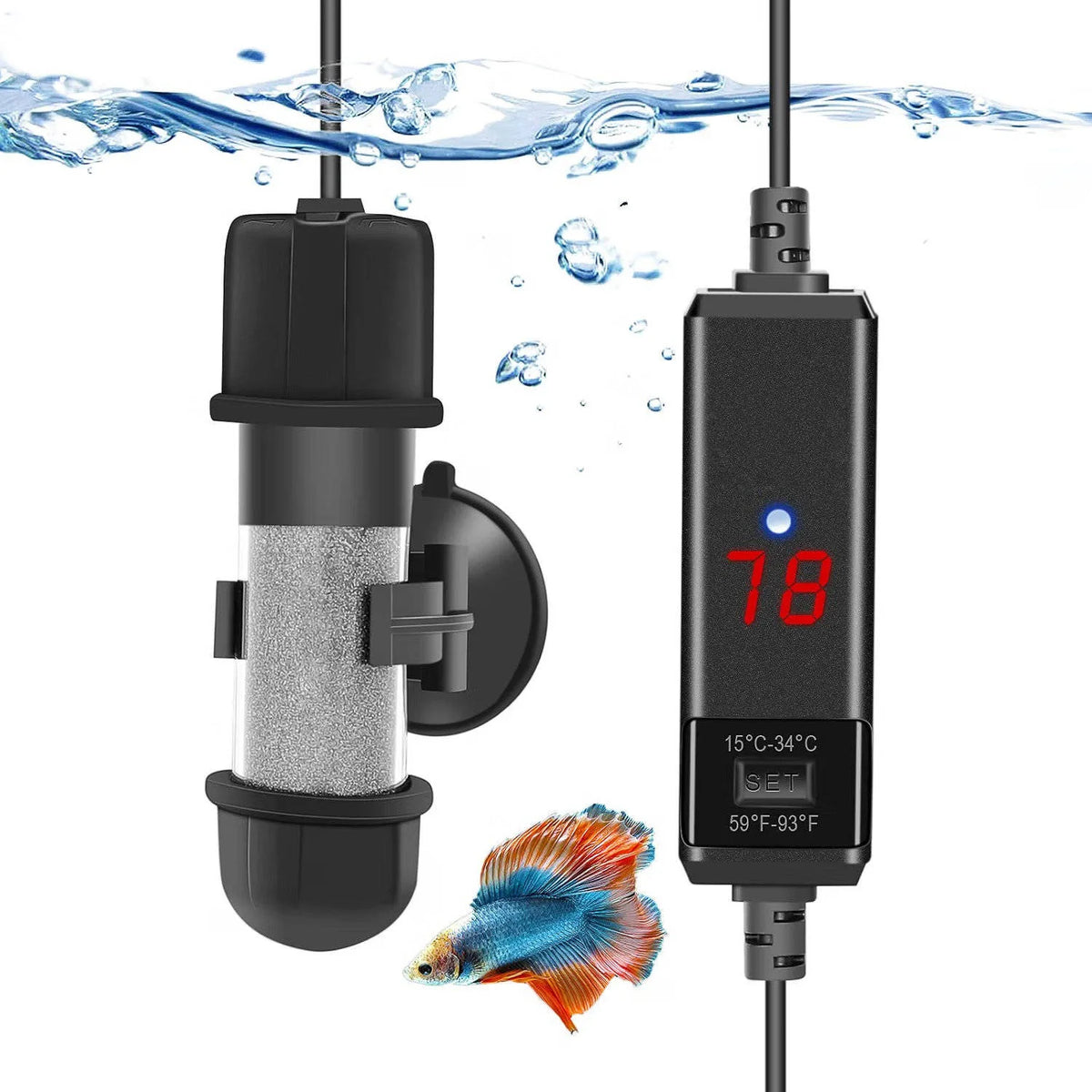 Aquarium Heater Submersible Adjustable LED Display