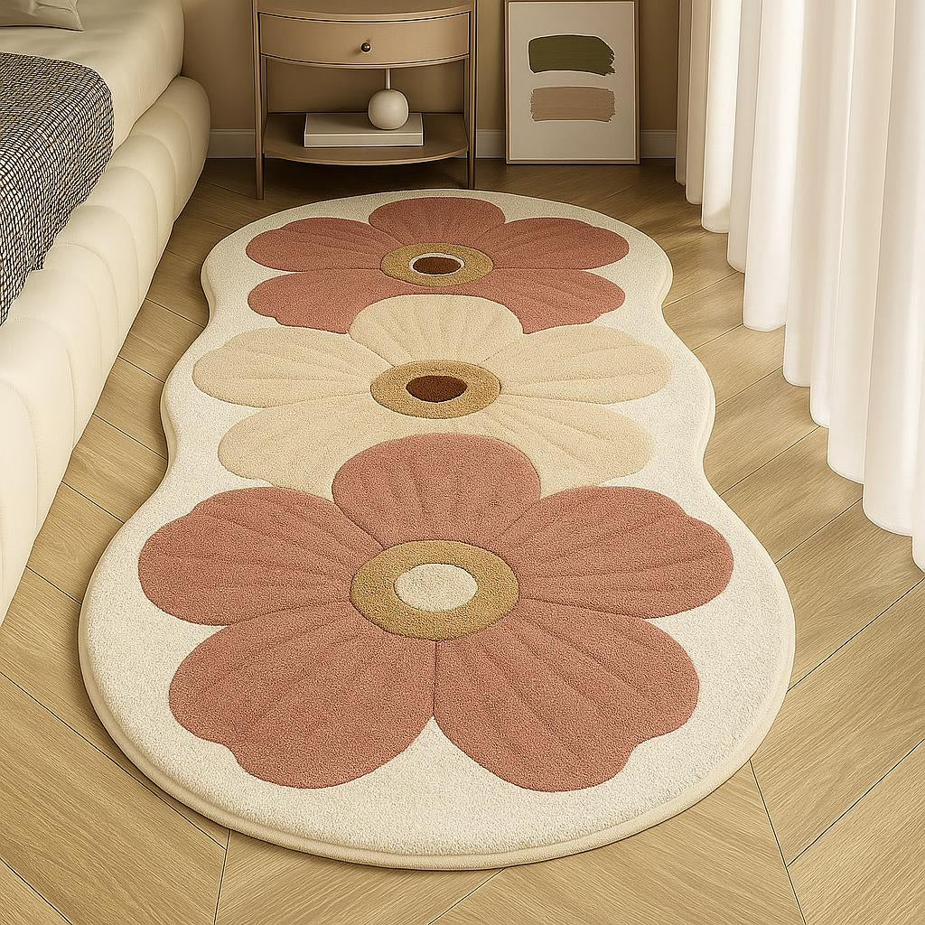 Area Rug Floral High-Density Plush & Non-Slip Backing