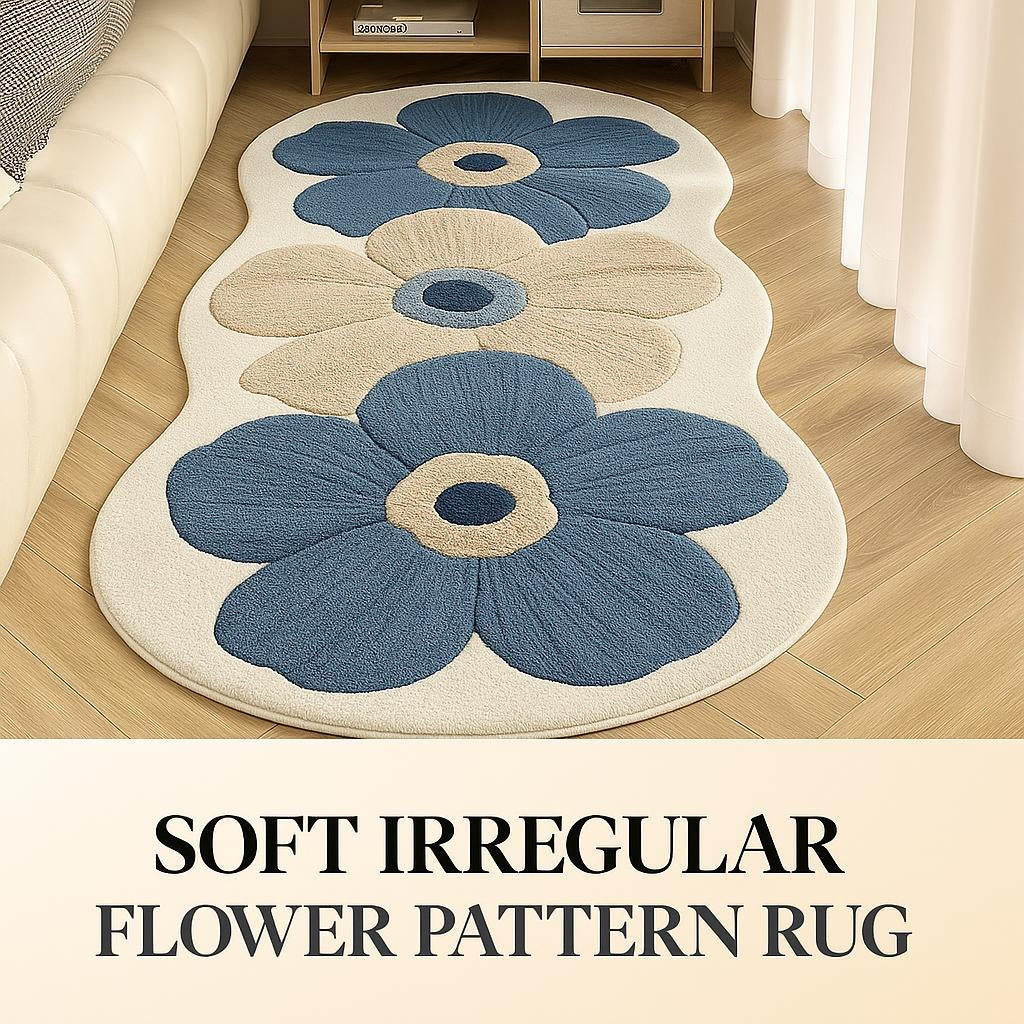 Area Rug Floral High-Density Plush & Non-Slip Backing