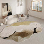 Area Rug Irregular Contour Plush Polyester Non-Slip Backing