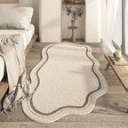 Area Rug Irregular Curved Soft Polyester Non-Slip Backing