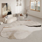 Area Rug Irregular Shape Polyester Pile Non-Slip Backing