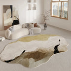 Area Rug Irregular Shape Polyester Pile Non-Slip Backing