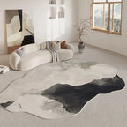 Area Rug Irregular Shape Polyester Pile Non-Slip Backing