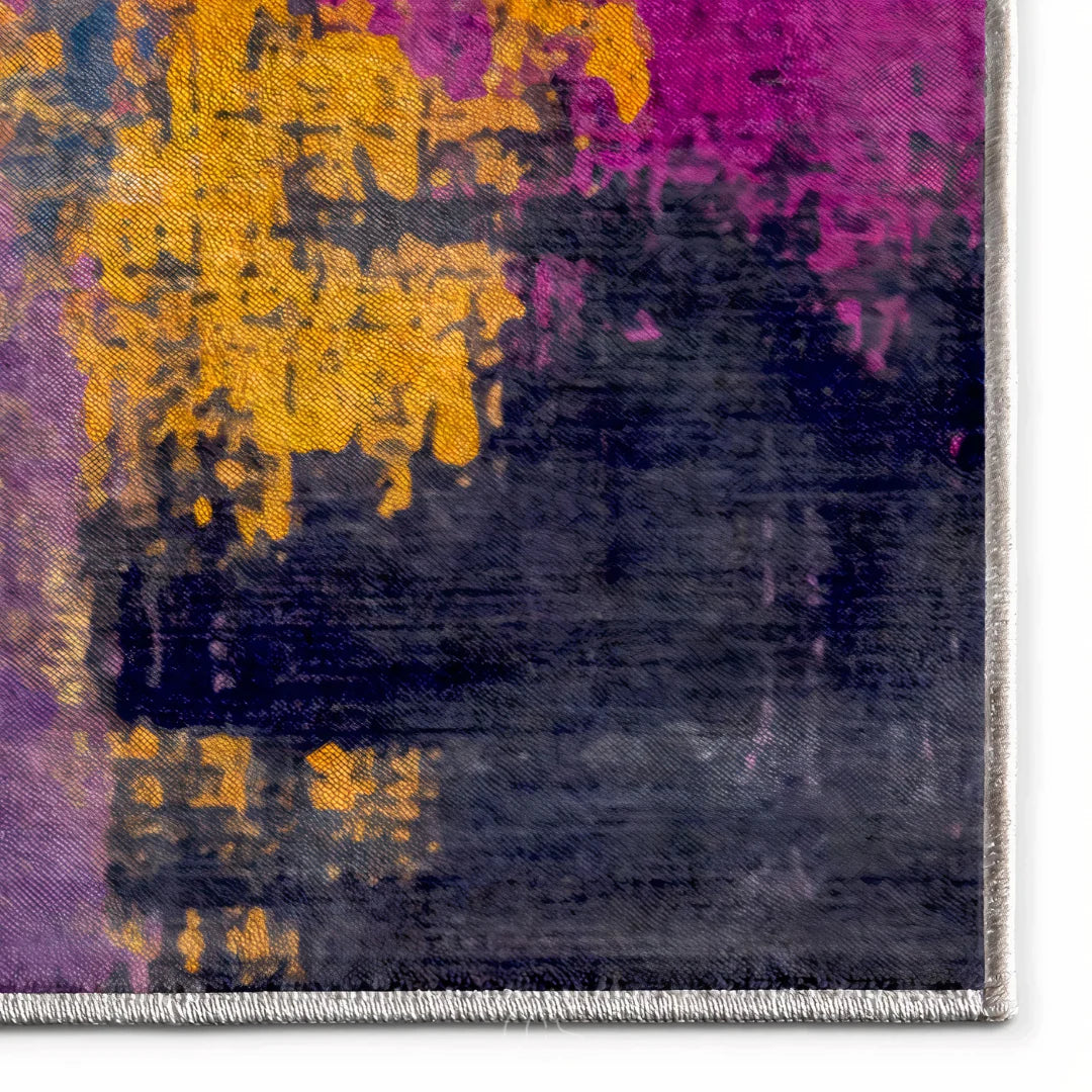 Area Rug Multicolored Abstract Low-Pile