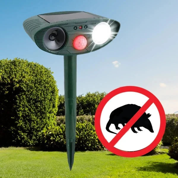 Armadillo Repellent Ultrasonic Motion-Activated Solar-Powered