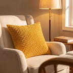 Armchair Cushion Ribbed Corduroy Velvet Lumbar Support