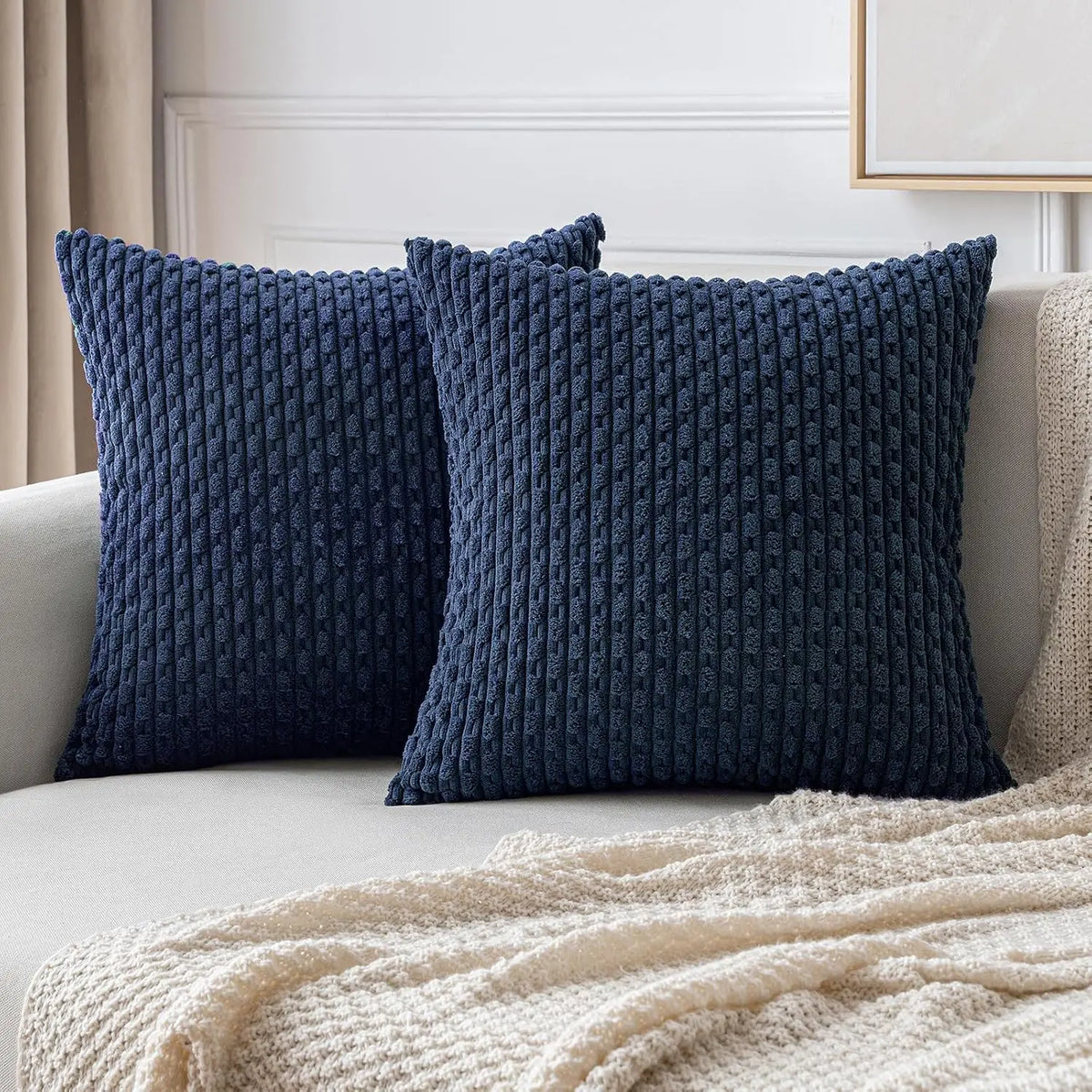 Armchair Cushion Ribbed Corduroy Velvet Lumbar Support