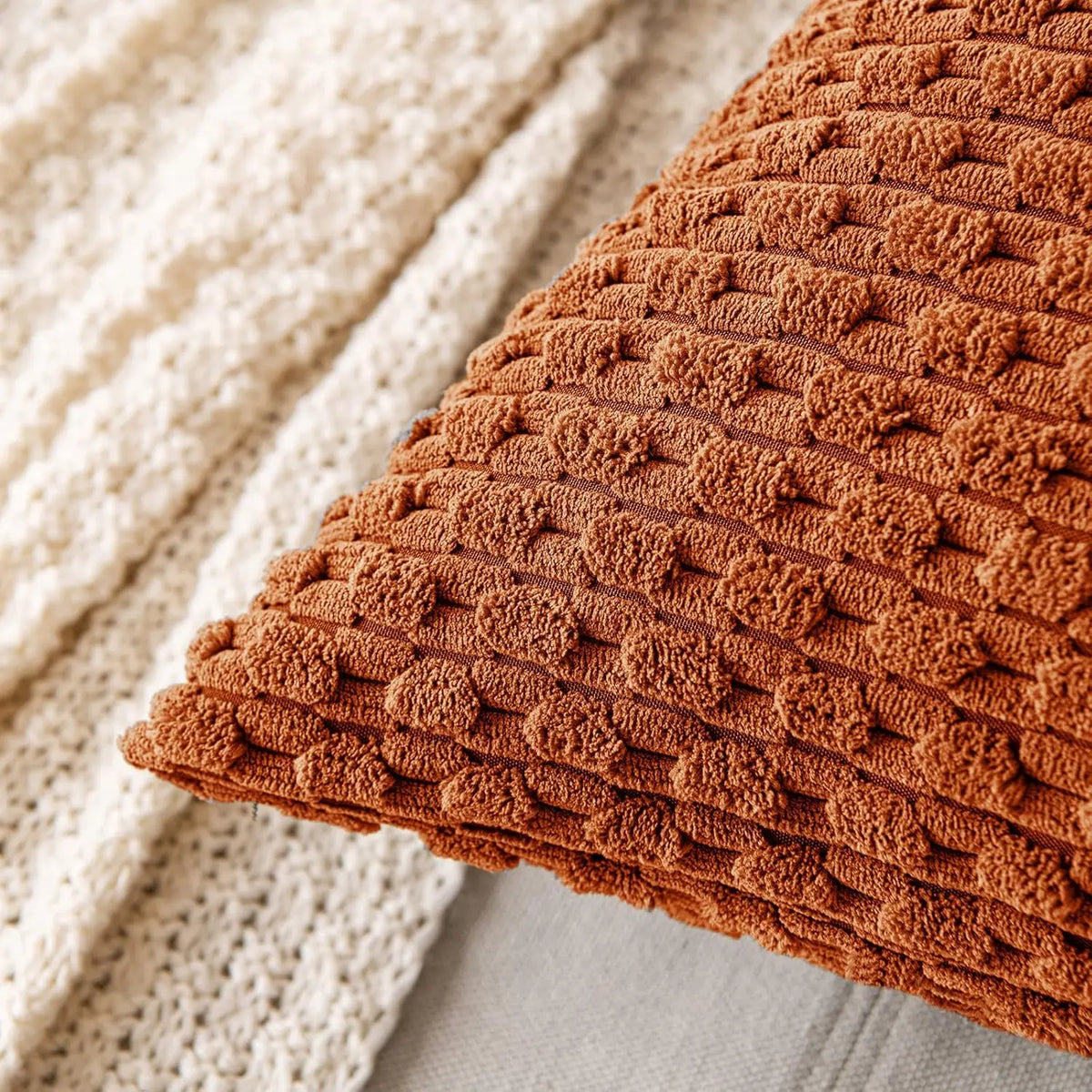 Armchair Cushion Ribbed Corduroy Velvet Lumbar Support