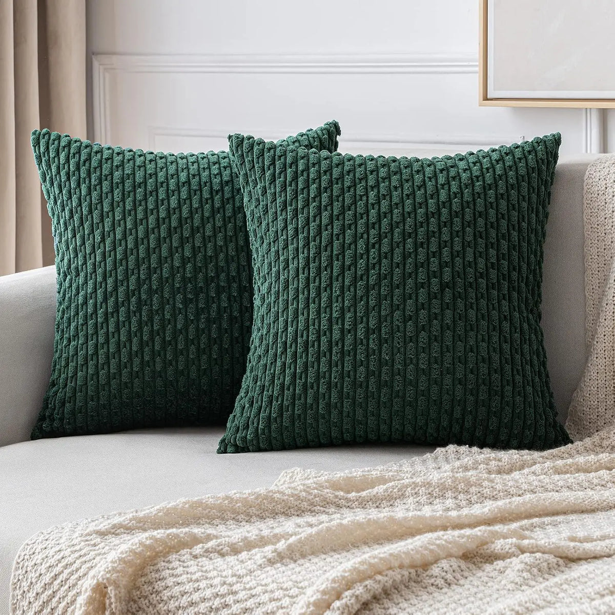 Armchair Cushion Ribbed Corduroy Velvet Lumbar Support