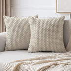 Armchair Cushion Ribbed Corduroy Velvet Lumbar Support