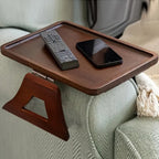 Armrest Tray Bamboo Adjustable Clamp & Anti-Slip Grips