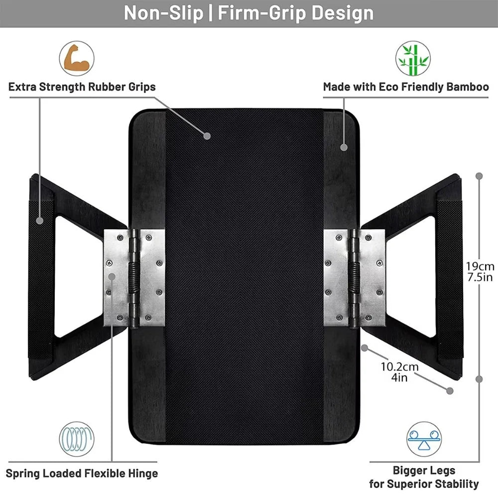 Armrest Tray Bamboo Adjustable Clamp & Anti-Slip Grips
