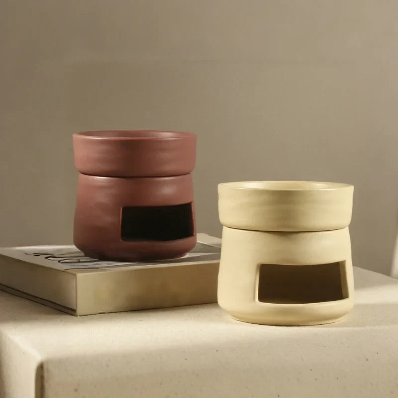 Aromatherapy Diffuser Dual Chamber Porcelain Candlelit