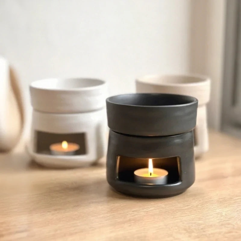 Aromatherapy Diffuser Dual Chamber Porcelain Candlelit