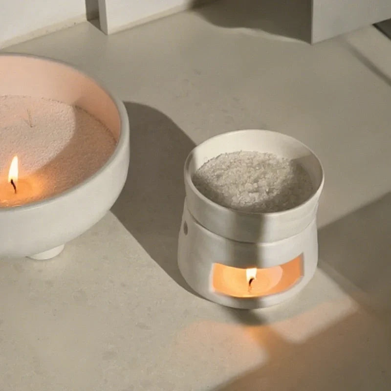 Aromatherapy Diffuser Dual Chamber Porcelain Candlelit