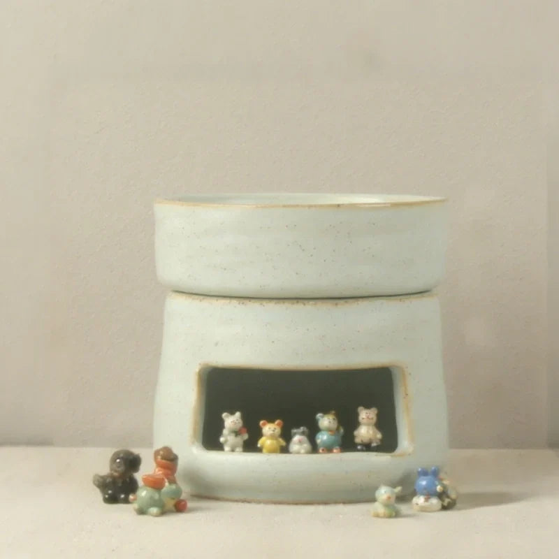 Aromatherapy Diffuser Dual Chamber Porcelain Candlelit