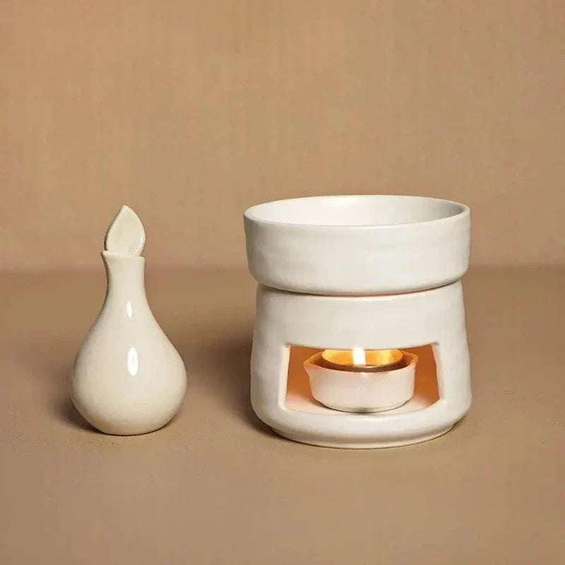 Aromatherapy Diffuser Dual Chamber Porcelain Candlelit