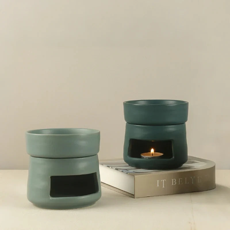 Aromatherapy Diffuser Dual Chamber Porcelain Candlelit