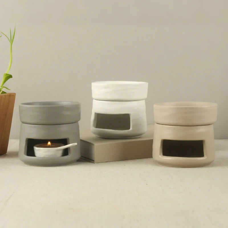 Aromatherapy Diffuser Dual Chamber Porcelain Candlelit