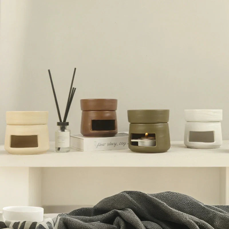 Aromatherapy Diffuser Dual Chamber Porcelain Candlelit