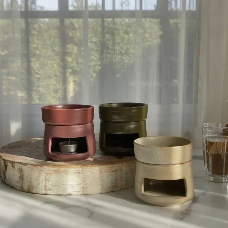 Aromatherapy Diffuser Dual Chamber Porcelain Candlelit