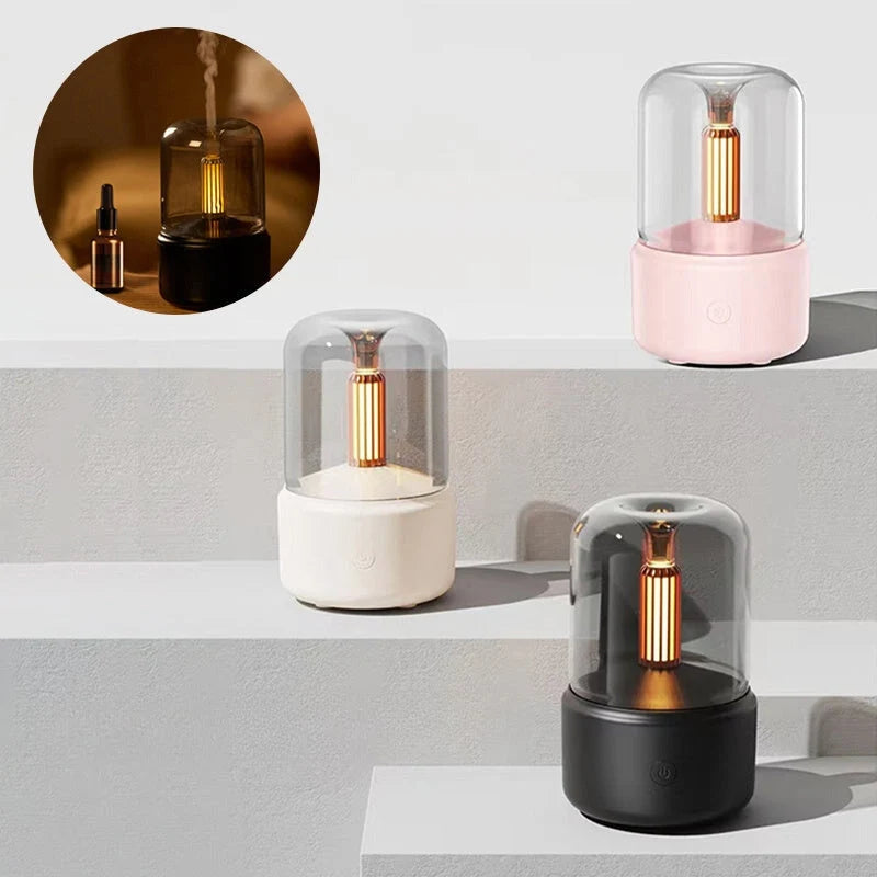 Aromatherapy Diffuser Simulated Candlelight USB-Powered & Filter-Free 120 mL