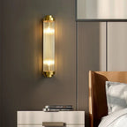 Art Deco Antique Brass Dimmable Wall Sconce (Damp-Rated)