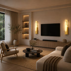 Artificial Alabaster Integrated Warm LED Flush Mount Wall Sconce