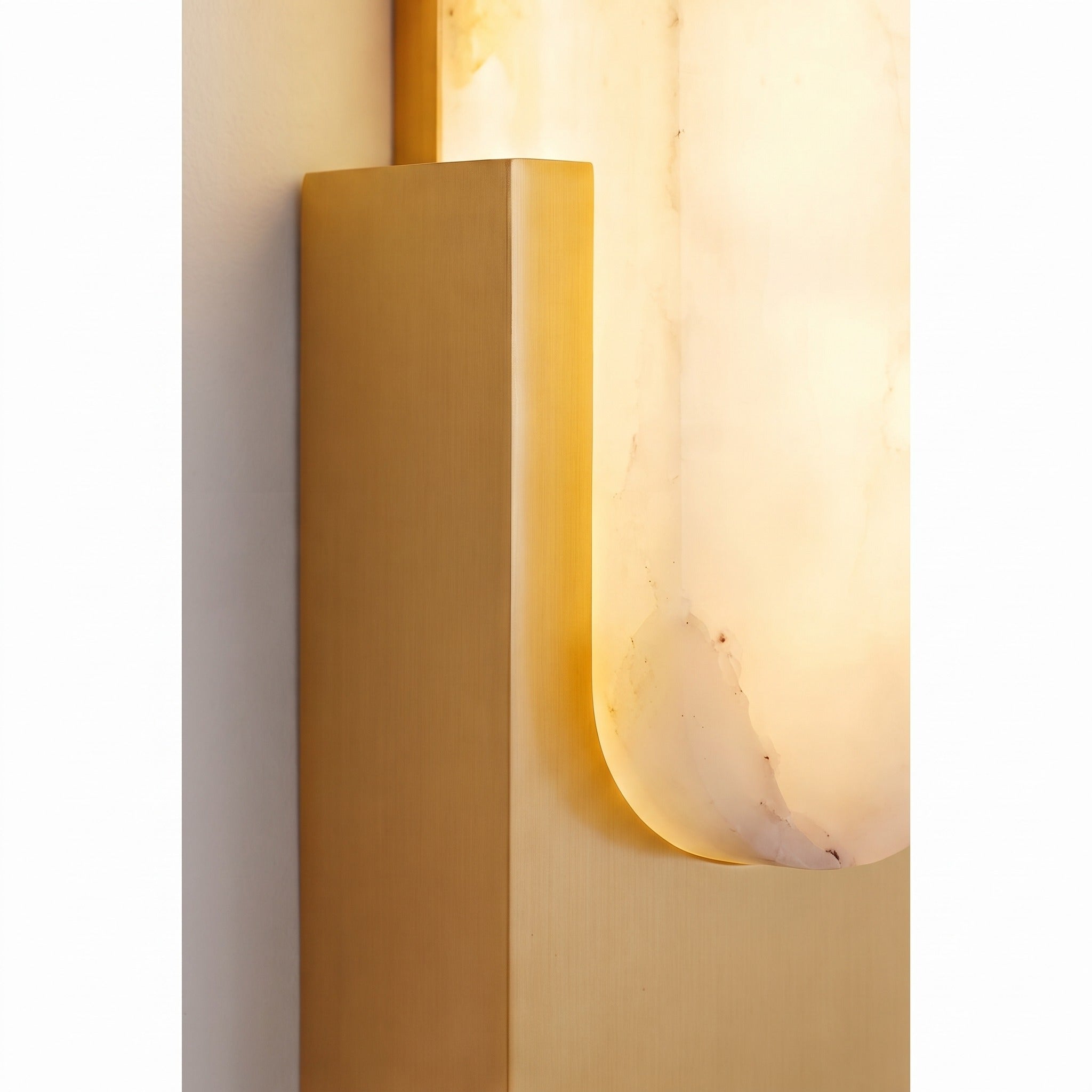 Artificial Alabaster Integrated Warm LED Flush Mount Wall Sconce