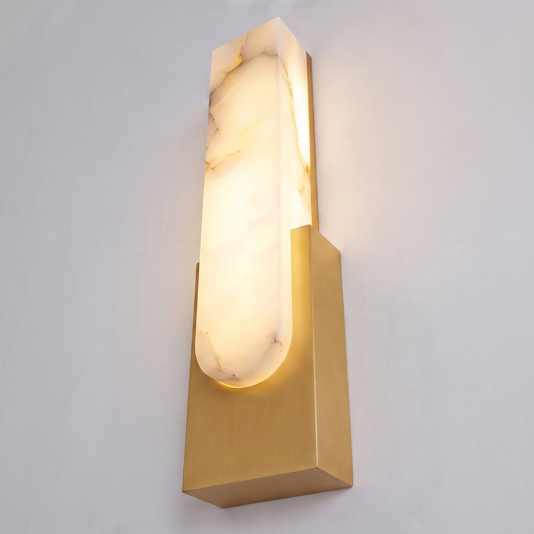 Artificial Alabaster Integrated Warm LED Flush Mount Wall Sconce