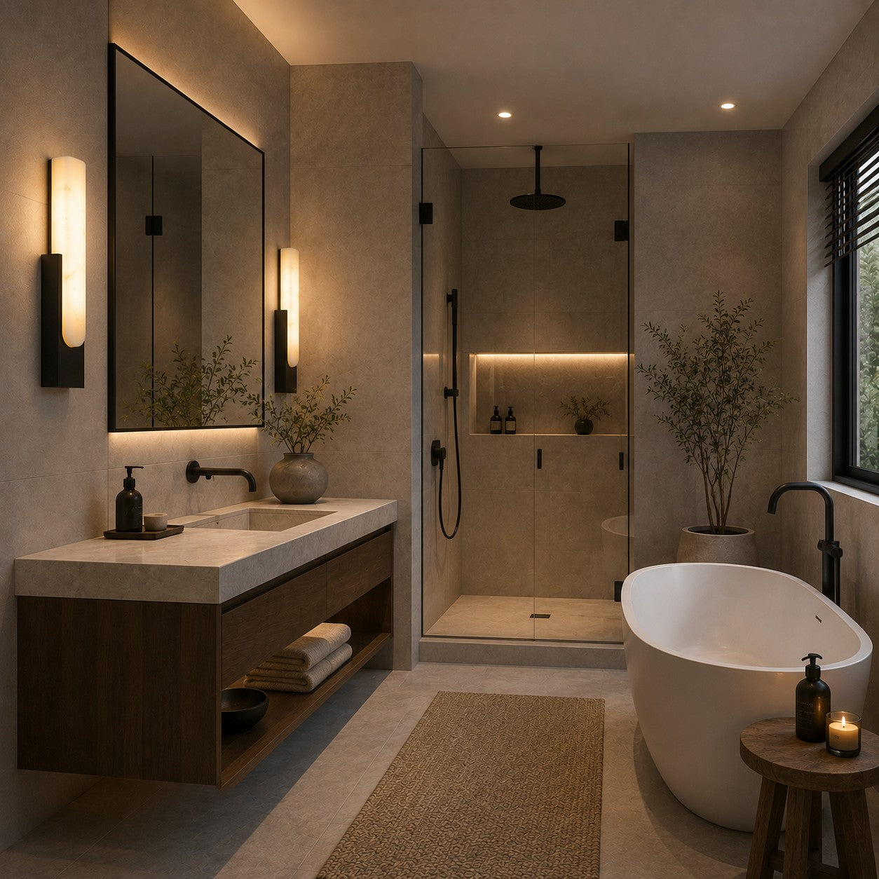 Artificial Alabaster Integrated Warm LED Flush Mount Wall Sconce