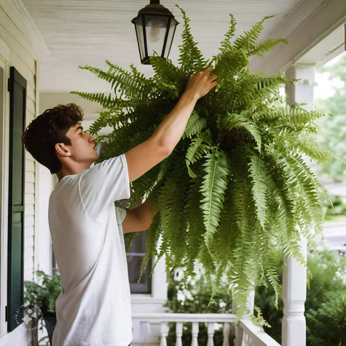Artificial Boston Fern Stems Set of 18 UV Resistant