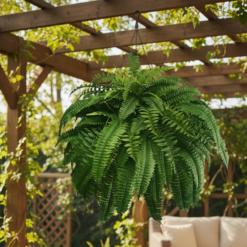 Artificial Boston Fern UV-Resistant Realistic 20.5 Inch
