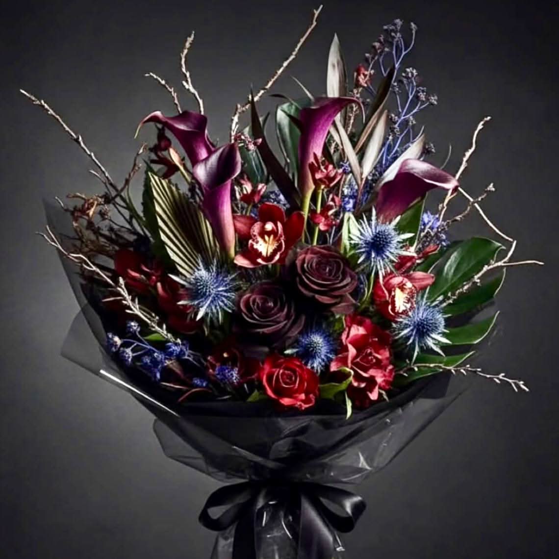 Artificial Calla Lily Bouquet Hand-Tied Glossy Wrap