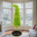 Artificial Christmas Tree Slim Pencil Space-Saving Integrated Base