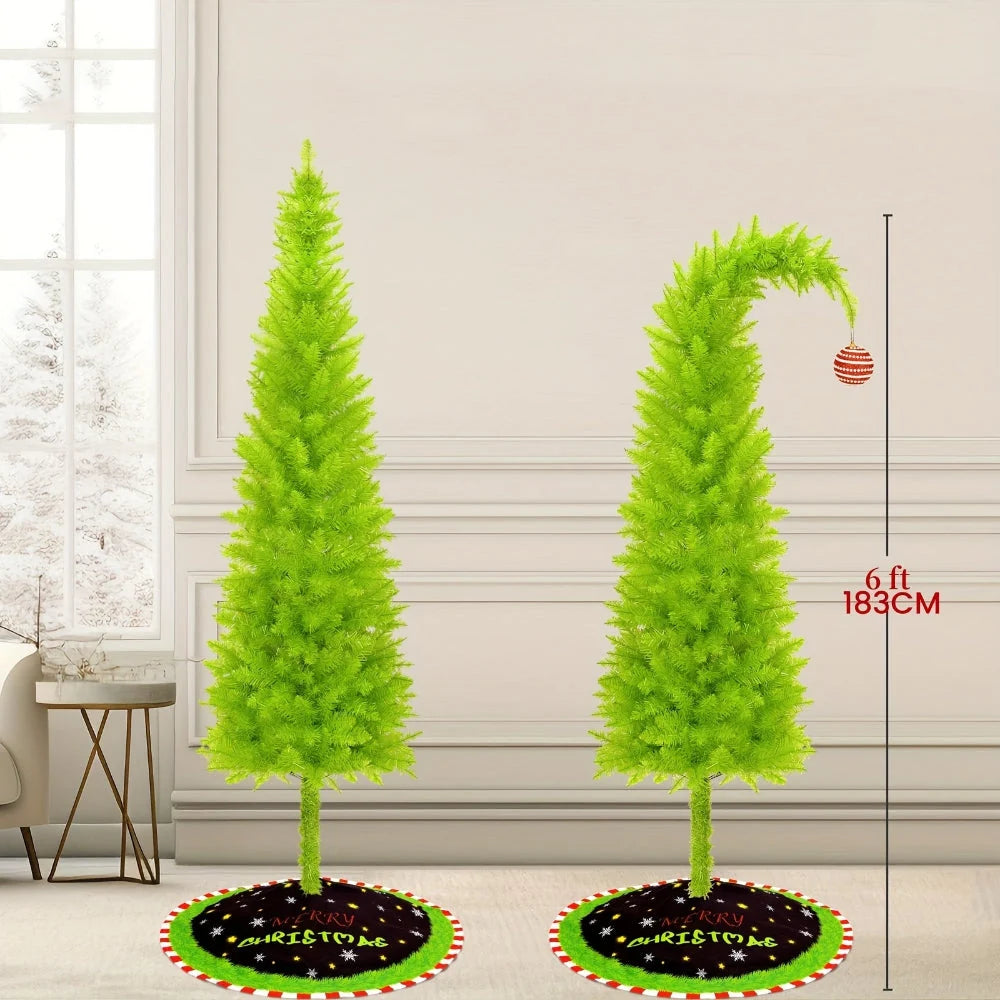 Artificial Christmas Tree Slim Pencil Space-Saving Integrated Base