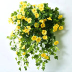 Artificial Morning Glory Garland Lifelike Silk UV Resistant