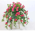 Artificial Morning Glory Garland Lifelike Silk UV Resistant