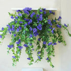 Artificial Morning Glory Garland Lifelike Silk UV Resistant