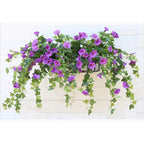 Artificial Morning Glory Garland Lifelike Silk UV Resistant