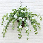 Artificial Morning Glory Garland Lifelike Silk UV Resistant