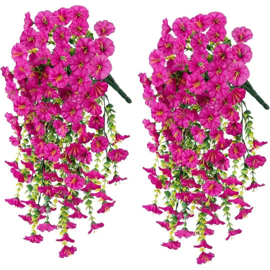 Artificial Morning Glory Vine Cascading UV-Resistant Indoor/Outdoor