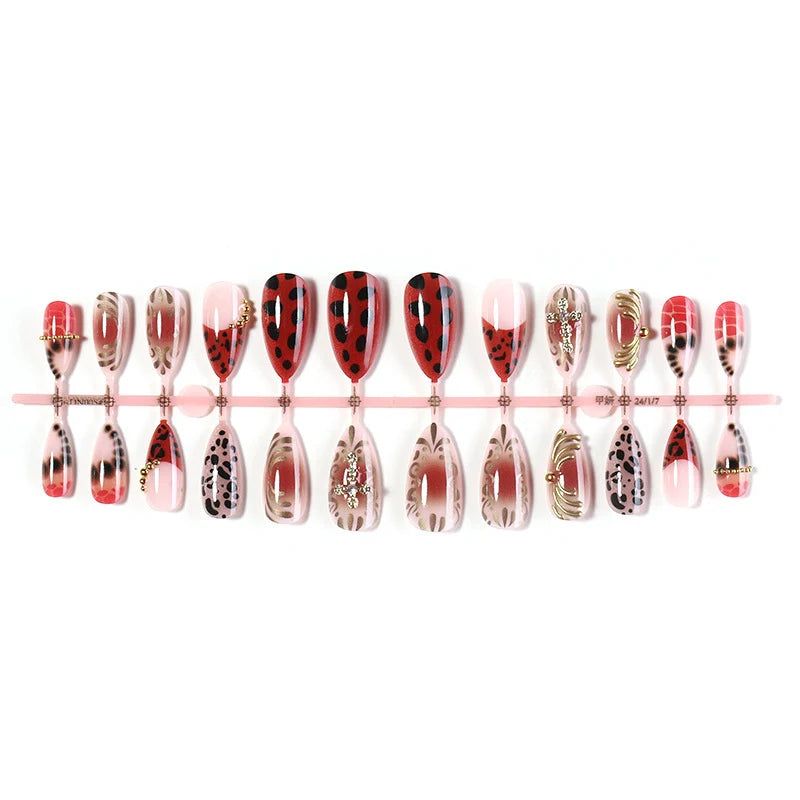 Artificial Nail Set 24-Piece Patterned Adhesive Strips
