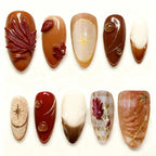 Artificial Nail Set Festive 3D Designs Adhesive Pads