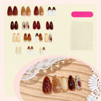 Artificial Nail Set Festive 3D Designs Adhesive Pads