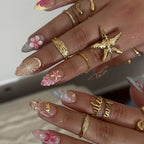 Artificial Nail Set Floral Designs 20 Piece Easy Application