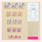 Artificial Nail Set Floral Designs 20 Piece Easy Application