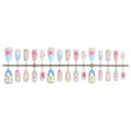 Artificial Nail Set Floral Designs 20 Piece Easy Application